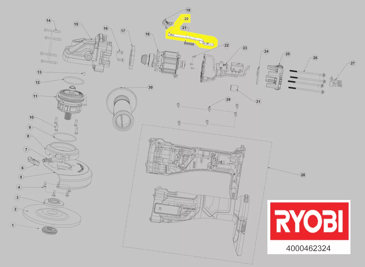 levier commande interrupteur réf. 5131041189 Ryobi